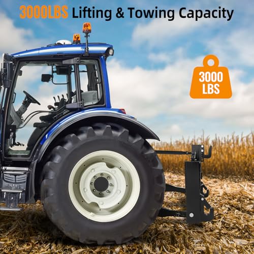 3-Point Quick Hitch with 2" Receiver, Black - color: Black