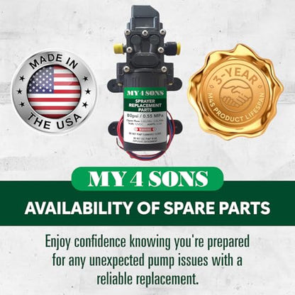 My 4 Sons Backpack Sprayer Water Pressure Pump with Automatic Regulator