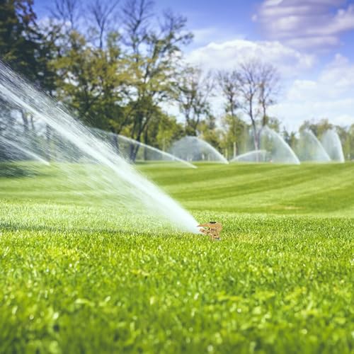 Hourleey 1/2 Inch Zinc Impact Sprinkler, Heavy Duty Lawn Sprinkler Head with Nozzles, Adjustable 0-360 Degree Impulse Watering Sprinklers for Large Coverage Garden Grass Yard Irrigation - size: 1 Pack