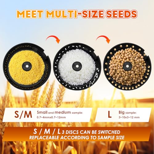 CGOLDENWALL 3Plates Automatic Multi-functions Touchscreen Seeds Counter Machine With Data Storage, Adjustable Speed/Brightness, High Precision Counting for Various Shapes Cereals Seeds Grain