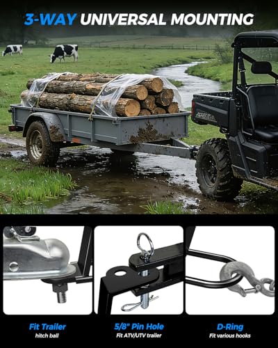 Xprite ATV/UTV 3-Way Hitch Adapter, Steel Hitch Mount with Bolt - color: Stlye 1