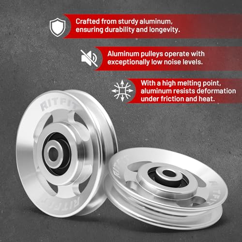 RitFit 90mm Aluminum Pulley Wheels, Power Rack Pulley Attachment - size: 10 pcs