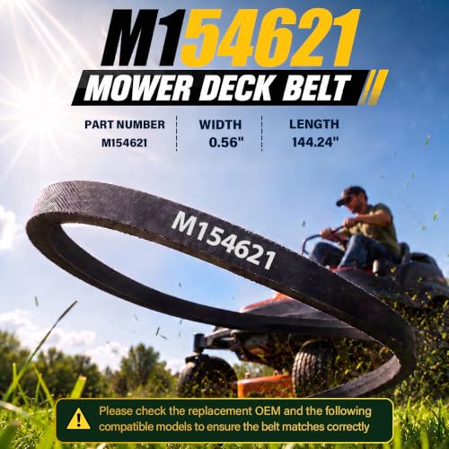 M154621 Deck Belt 0.56" x 146.24" Replacement for John Deere - size: M154621