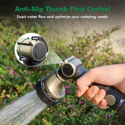 RESTMO Heavy Duty Hose Nozzle, Metal Garden Water Hose Sprayer - color: Bronze