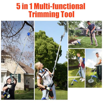 5 in 1 Gas Hedge Trimmer Weed Eater 41.5cc 2-Stroke Multi-Function Tools - color: Blue