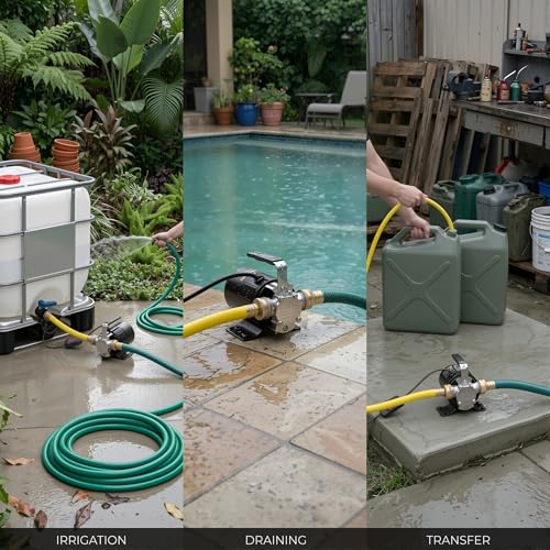Trupow Water Transfer Pump, 115V 1/10HP 330GPH Electric Utility Water Pump with 6ft Water Hose Kit, Portable Small Water Pump For Pool Draining, Removing Water From Rain Barrel, Aquariums, etc. - style: 115V AC