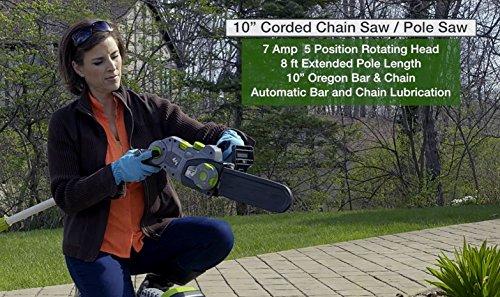 Earthwise CVP41810 2-in-1 Convertible Pole Hedge Trimmer - style: 4-in-1 Pole Hedge/Chainsaw