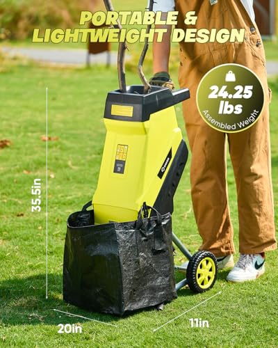 Saker Electric Wood Chipper Shredder 15-Amp Corded