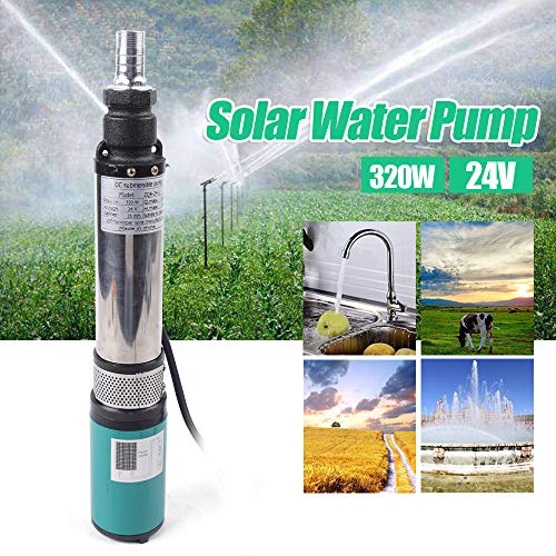 Water Pump 24V 320W Well Pump Electric Vehicle Pumps Farm Submersible Deep Bore Well Water Pumps 5m³/h for Water Intake in Factories, Mines, Wells
