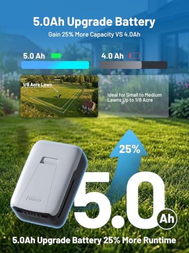 Litheli 16″ Cordless Mower, 40V Brushless Push Mower, 6 Heights (25-75mm), 50L Bag & Mulching, Quiet & Lightweight, 2×5.0Ah Batteries & Charger Included