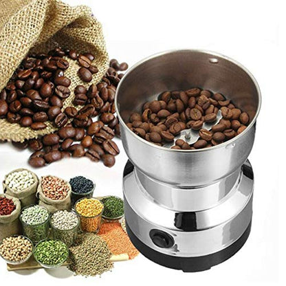 Grain Grinder, Mill Stainless Steel Powder Grinder Machine Coffee Nut Grain Crusher Mill Blender Kitchen Tool For Dry Grains Coffee Rice Corn PepperUs Plug 110V