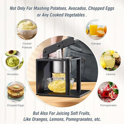 Moogiantgo Potato Ricer Masher with 2 Interchangeable Discs, Citrus Juicer