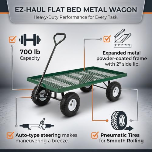 FarmTek EZ-Haul Utility Cart Wagon (24" W x 48" L, Single Deck) - size: 24"W x 48"L