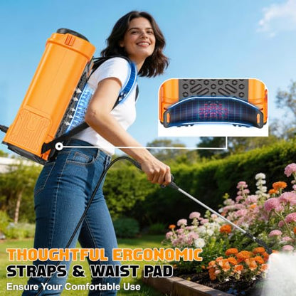 4.2Gal Auto-Mixer Backpack Sprayer Compatible for Dewalt 20V Battery