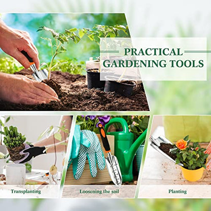 Honoson Garden Hand Trowel Transplant Trowel with Measurements Aluminum Alloy Planting Tools with Rubber Handle Small Gardening Hand Tools Shovels for Gardening Cultivating Transplanting Supplies - color: Orange