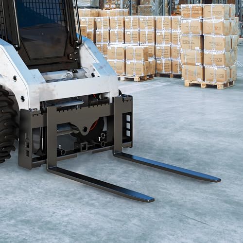 YITAMOTOR 45" Skid Steer Pallet Forks Frame Attachment, 4000 lbs Capacity