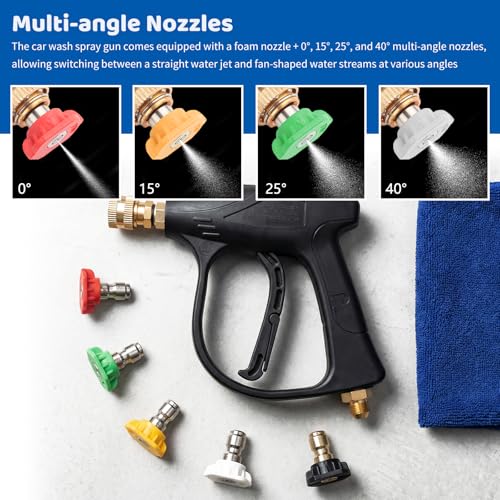 2026 New Short Pressure Washer Gun Kit,M22-14 Thread Car Wash Gun