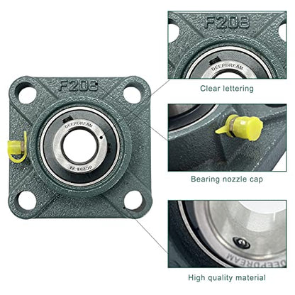 DEEPDREAM UCF208-24 Pillow Block Square Flange Mounted Bearing 1-1/2" Bore (2 PCS) - size: UCF208-24-2psc