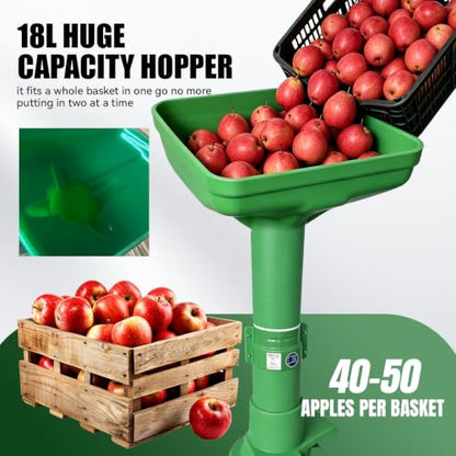 SQUEEZE master Hydraulic Fruit Wine Apple Press -10.7Gallon/40L with Electric Apple Crusher