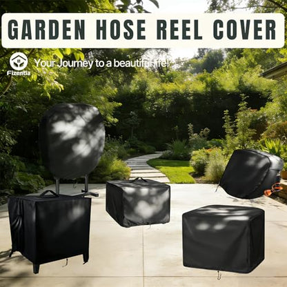 Hose Reel Cart Cover (38x23.6x26/36in,Black) - color: Black, size: 38x23.6x26/36in
