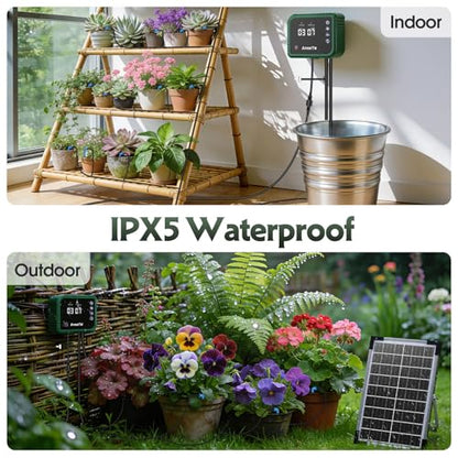 8W Solar Drip Irrigation System for Garden, Supports 30 Pots Plants