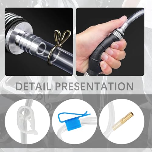 Gas Siphon Pump for Gasoline & 6.5FT Gas Siphon Hose