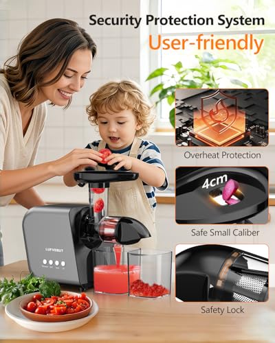 Cold Press Masticating Juicer 250W Slow Extractor for Whole Celery & Carort - color: Sliver