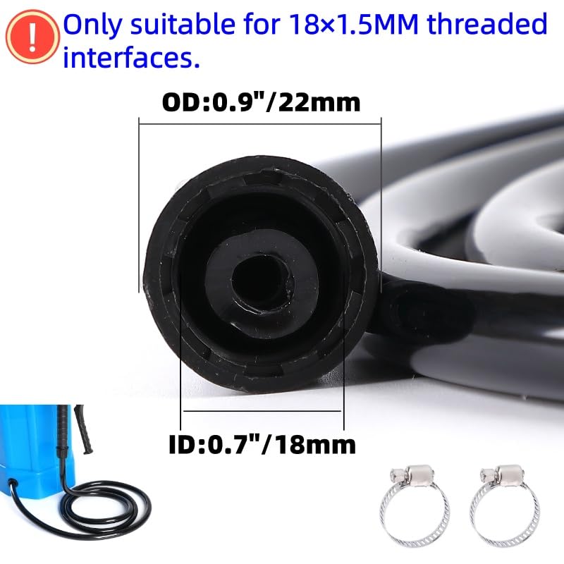 PVC Replacement Hose for Sprayers, Nylon Reinforced Replacement Hose with Fixing Nut for Garden Water Pump Outlet, Replacement Accessories for Garden Backpack Sprayers