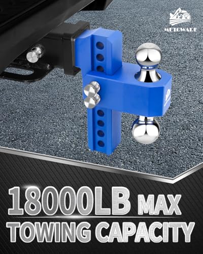 METOWARE Aluminum Adjustable Trailer Hitch, Fits 2.5'' Receiver, 8'' Drop - color: Blue, size: 8'' Drop