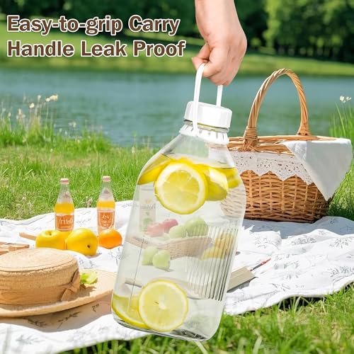 KMIGRUAN 64oz Glass Milk Bottle with Lid, 4 Pack 2QT Glass Milk Container - style: 4Pack