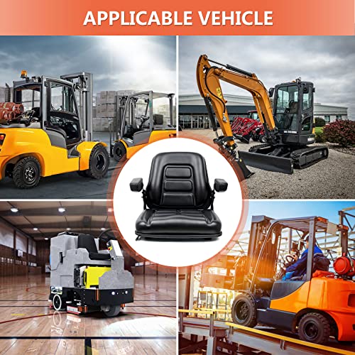 Universal Forklift Seat, Tractor Seat with Micro Switch,Armrest for Tractor,Excavator Skid Loader Backhoe Dozer Telehandler ZTR's