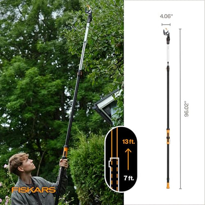 Fiskars 7-13 Ft DualAction Extendable Pole Pruner, Telescoping Tree Pruner - style: 7-13 ft DualAction