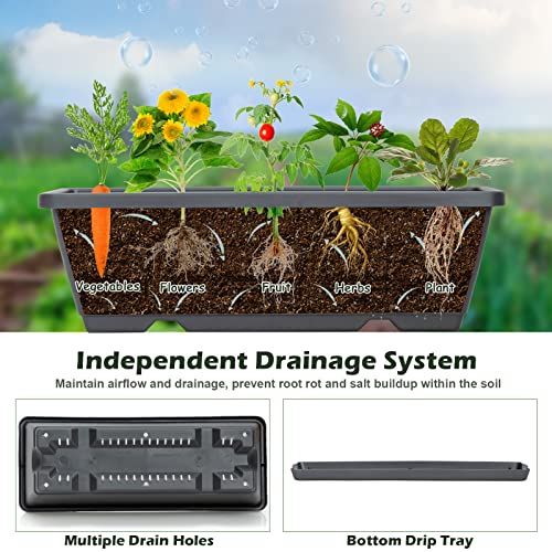 COSTWAY Vertical Raised Garden Bed, 5 Tier Planter Box with Drainage Holes