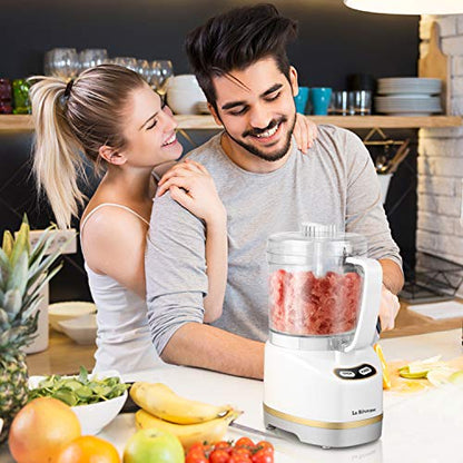 La Reveuse 2 Cup Mini Food Processor, Electric Chopper Small, White - color: White