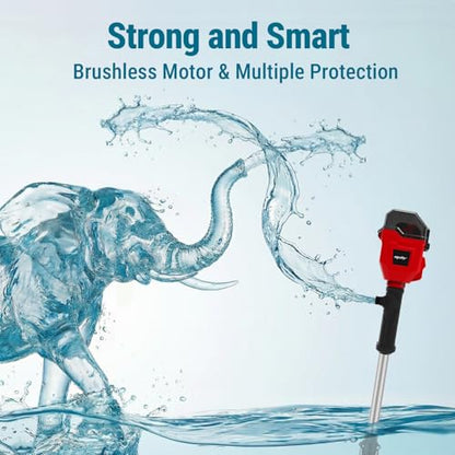Cordless Stick Water Transfer Pump Compatible with Milwaukee 18V Battery - color: Red