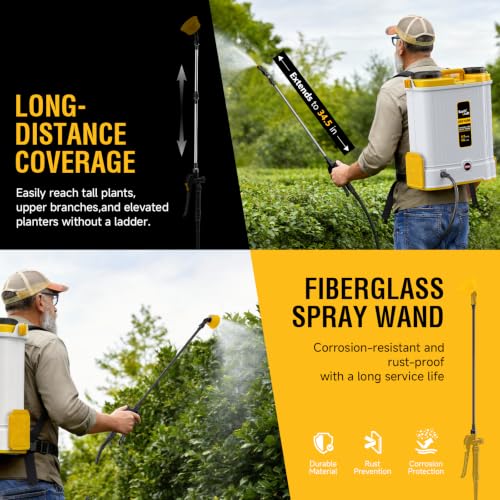 4.2 Gal Backpack Sprayer for DeWalt 20V Battery (Tool Only) - size: 4.2GAL