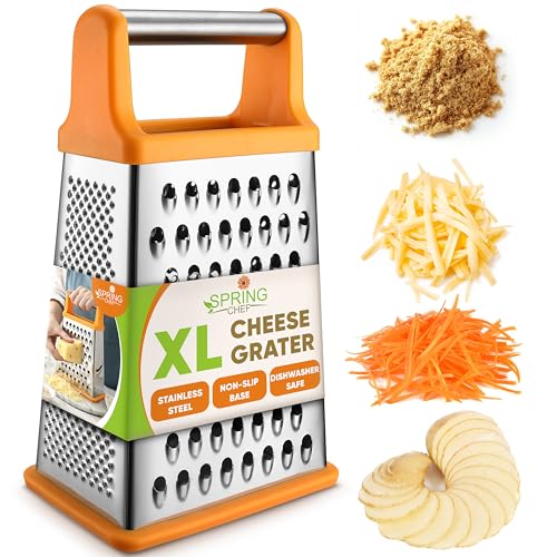 Spring Chef Stainless Steel XL Cheese Grater for Kitchen, Mango - color: Mango