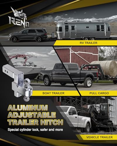 RENO Trailer Hitch (2.5" Receiver) - 4" Drop/Rise Adjustable Trailer Hitch - size: 2.5" Receiver x 4" Drop/Rise