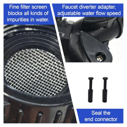 Drip Irrigation System 100FT 1/4" with 16PCS 360° Adjustable Brass Nozzles - size: 100FT