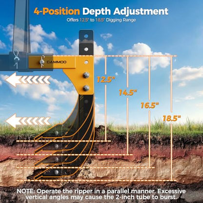 CAMMOO Hitch Mounted Trencher Ripper, Yellow - color: Yellow