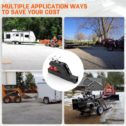 Tractor Clamp on Trailer Hitch, Tractor Bucket Hitch 2" Receiver Adapter