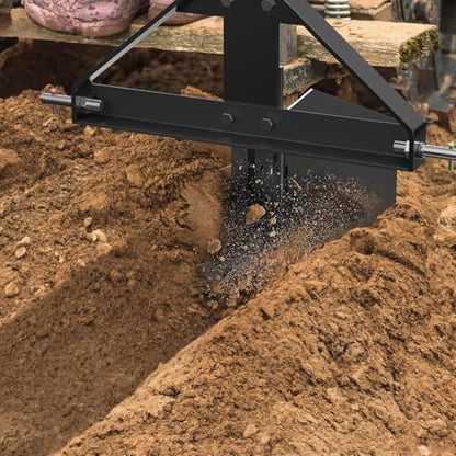 Garvee Middle Buster for Category 1, 3 Point Quick Hitch Tractors, Upgraded Heavy Duty Steel Furrows and Harvests Potatoes, Subsoiler for Garden and Farm Use, Black