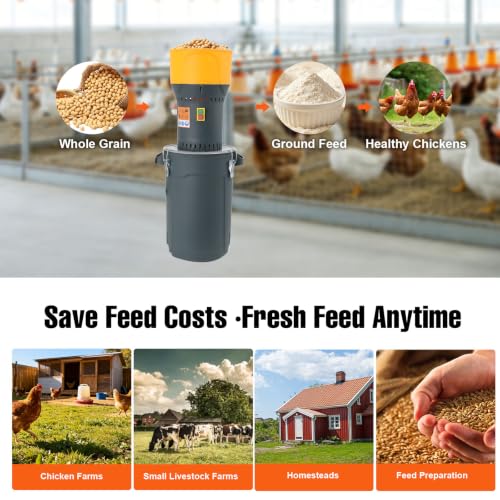 Grain Mill Corn Grinder, 1000w Electric Feed Grinder Mill 25L - size: 25L Round