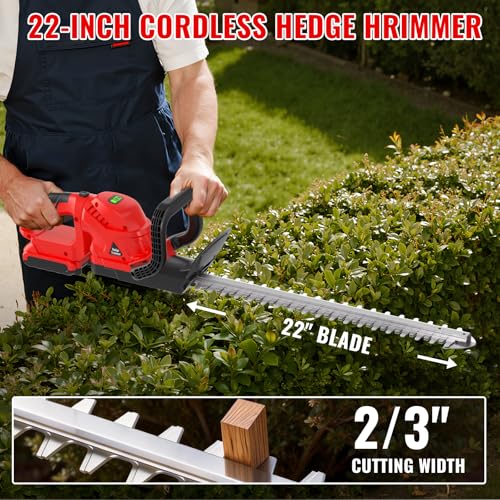 22" Cordless Hedge Trimmer Compatible with Milwaukee M18 Battery-Tool Only - color: Red