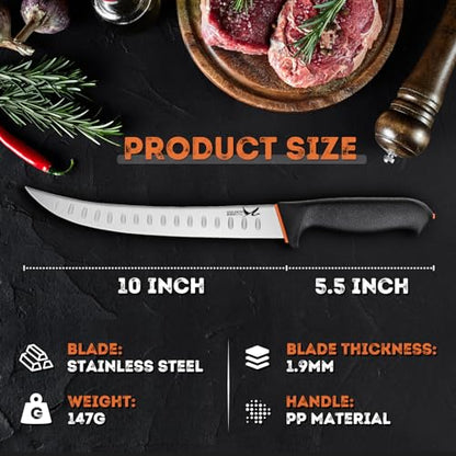 Golden Bird Breaking Knife, 10 Inch Butcher Knife for Meat Cutting - size: 10"