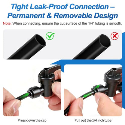 10 Pack Quick Connect 1/4 Inch Drip Irrigation Shut Off Valve Fittings, 1/4'' Dripline Push-to-Fit Switch Valve Connectors for 1/4 Inch Drip Tube Water Flow Control Regulator for Garden System - size: 1/4" Quick Connect Valve-10P