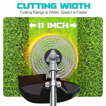 Cordless 2-in-1 Tiller Cultivator & Weed Wacker Compatible with Makita 18V Battery (Tool Only), Ecarke Brushless Electric Garden Tiller Weed Eater, 9" Tilling Width 9.4" Depth for Soil Cultivation
