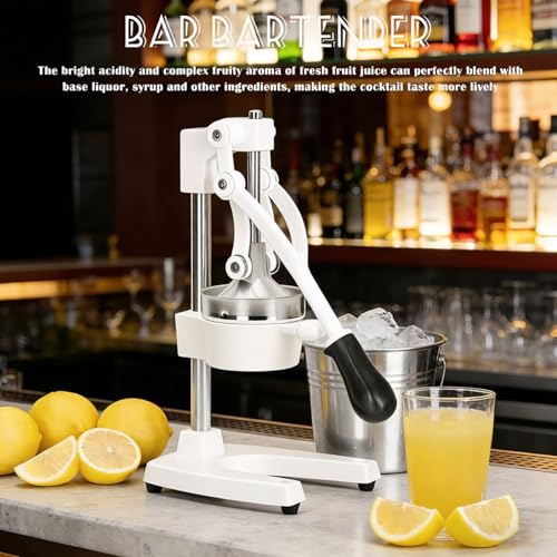 Cast Iron Juicer Hand Press Heavy Duty, Orange Juicer - color: White