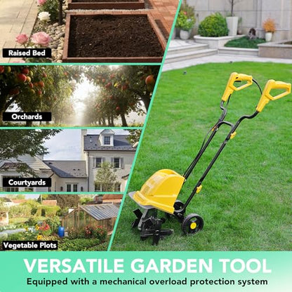 IncwBo 12'' 15-AMP Electric Roto Tiller Cultivator for Gardening Cored - size: 15 AMP-12 INCH