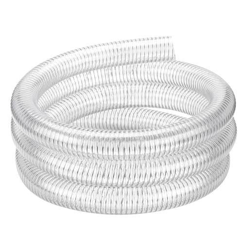 1"id-10ft PVC Reinforced Tubing Steel Wire Suction Flexible Hose Vinyl Tubing Heavy Duty PVC Vacuum Hose Drain Fuel Oil Gas Water for Marine Bilge Pump Pond Spa - size: 1"ID, style: 10 feet